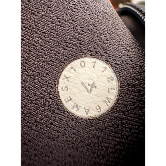 Lululemon Sharp Turns Crop 17" Luxtreme Blue Tied Grey Ruched Running Leggings 4 - Picture 7 of 13